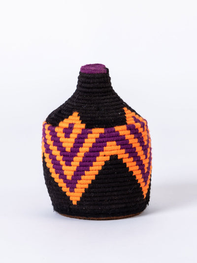 Wool Pot – Black, Orange & Purple