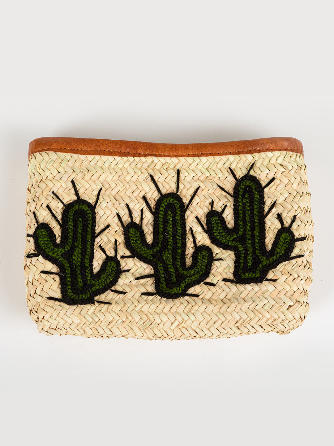 New cactus shops raffia statement clutch